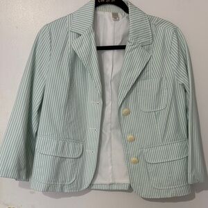Old Navy Light Green Striped Blazer